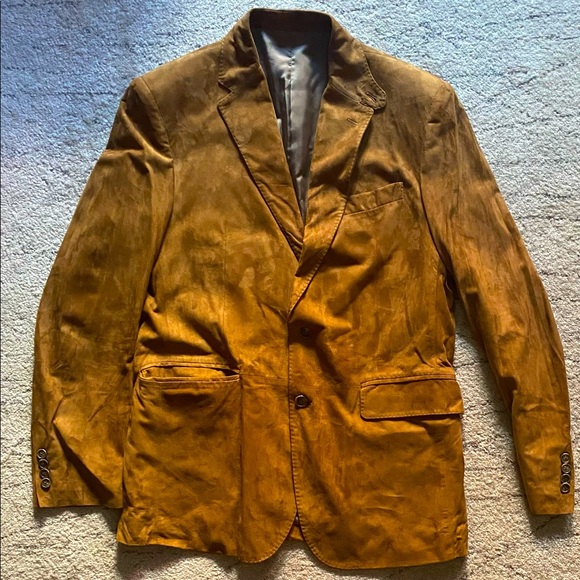 Polo Ralph Lauren mens suede leather, two buttoned sports coat